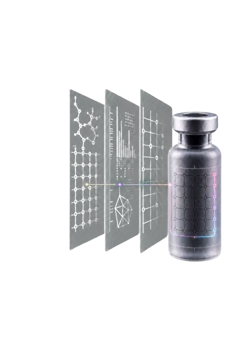 MONARCH research vial passing through three analytical data planes